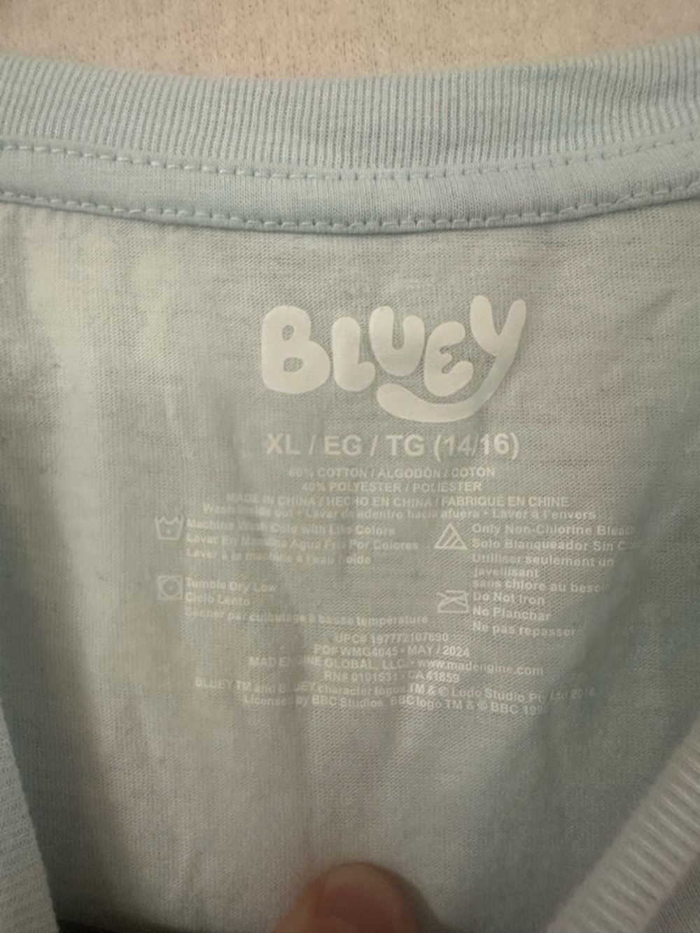Bluey & Bingo Dancing Sister T-shirt Kids XL 14-16 Children’s Tee Blue Top - Picture 3 of 8